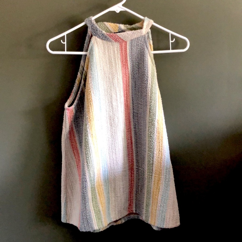 Super cute Anthropologie rainbow halter top M